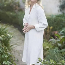 Load image into Gallery viewer, Fundamental Linen Shirt Dress - White
