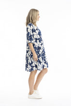 Load image into Gallery viewer, Maya V Neck Layer Dress - Cutout Flowers Navy
