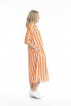 Load image into Gallery viewer, Sofia Shirt Dress - Orange/Pink Stripe
