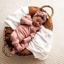 Load image into Gallery viewer, Rose Ribbed Topknot Organic Cotton Snuggle Hunny
