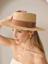 Load image into Gallery viewer, Island Ribbon Straw Boate Hat
