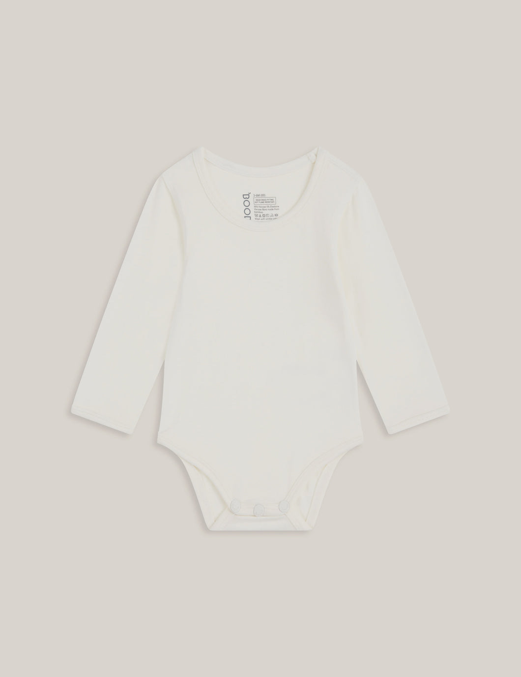 Boody Baby Long Sleeve Bodysuit - Natural White