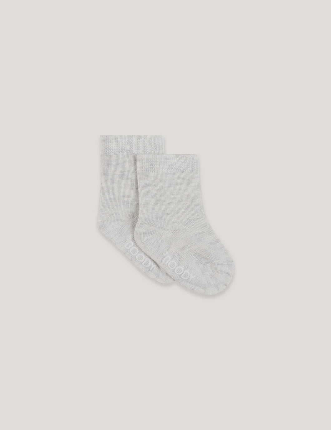 Boody Baby Socks 3pk - Heather Grey/Nat Wht Stripe