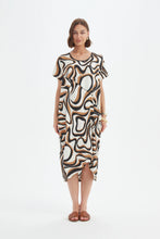 Load image into Gallery viewer, Panel Print Dress - Caramel Swirl Print
