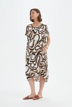 Load image into Gallery viewer, Panel Print Dress - Caramel Swirl Print
