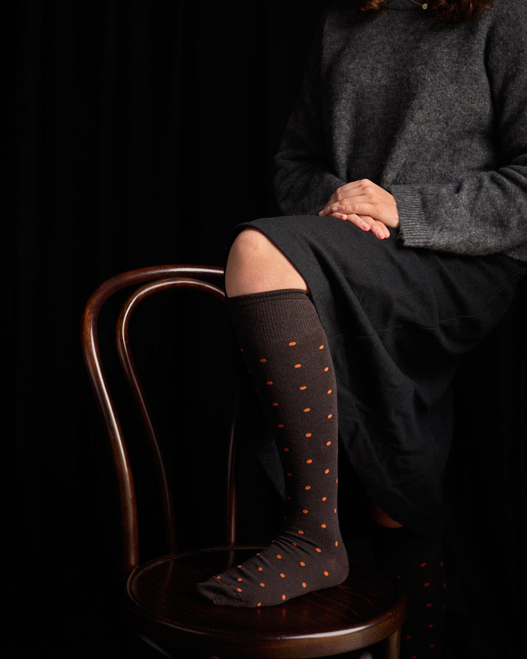 Merino Wool Socks - Dotty Chocolate