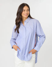 Load image into Gallery viewer, Casino Shirt Blue/White Mini Stripe
