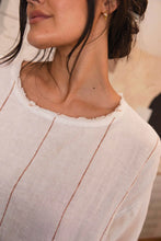 Load image into Gallery viewer, The Carter Malle Linen Dress - Off White Nutmeg Stripe OSFA
