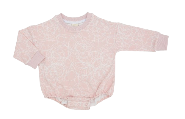Swirls Organic Baby Romper -  Pink
