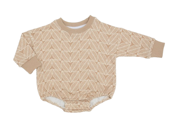 Leaf Baby Romper - Beige
