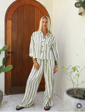 Load image into Gallery viewer, Nirvana Striped Pant - Sage/Cream
