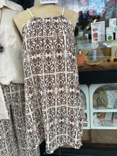 Load image into Gallery viewer, Mele Cotton Drawstring Dress - Brown &amp; Natural Print
