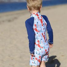 Load image into Gallery viewer, Lazy Lobster All in one Snap Sunsuit
