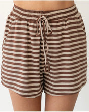 Load image into Gallery viewer, Lola Striped Lounge Set - Choc/Oatmeal
