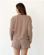 Load image into Gallery viewer, Lola Striped Lounge Set - Choc/Oatmeal
