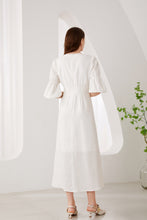 Load image into Gallery viewer, Ruby Linen Long Dress - White
