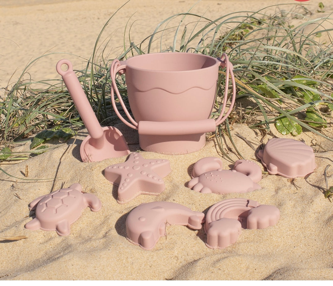 Silicone 8pc Bucket & Spade Set - Rose