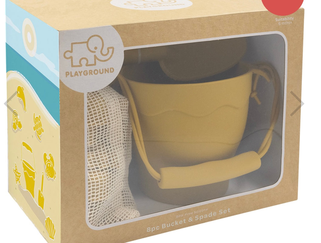 Silicone 8pc Bucket & Spade Set - Sunshine