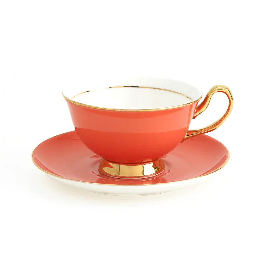 Lyndal. T Peach Teacup & Saucer