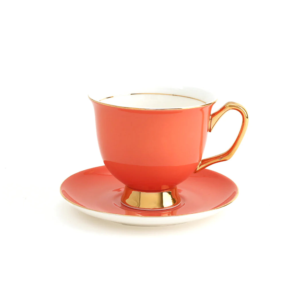 Lyndal. T Peach Teacup & Saucer XL