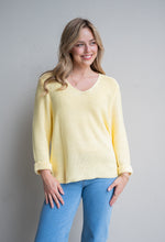 Load image into Gallery viewer, Roll Up Knit Sleeve Top - Baby Yellow
