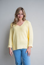 Load image into Gallery viewer, Roll Up Knit Sleeve Top - Baby Yellow
