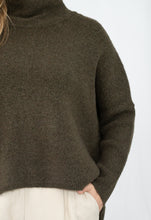 Load image into Gallery viewer, Wool Mix Turtle Neck Jumper – Olive  Green
