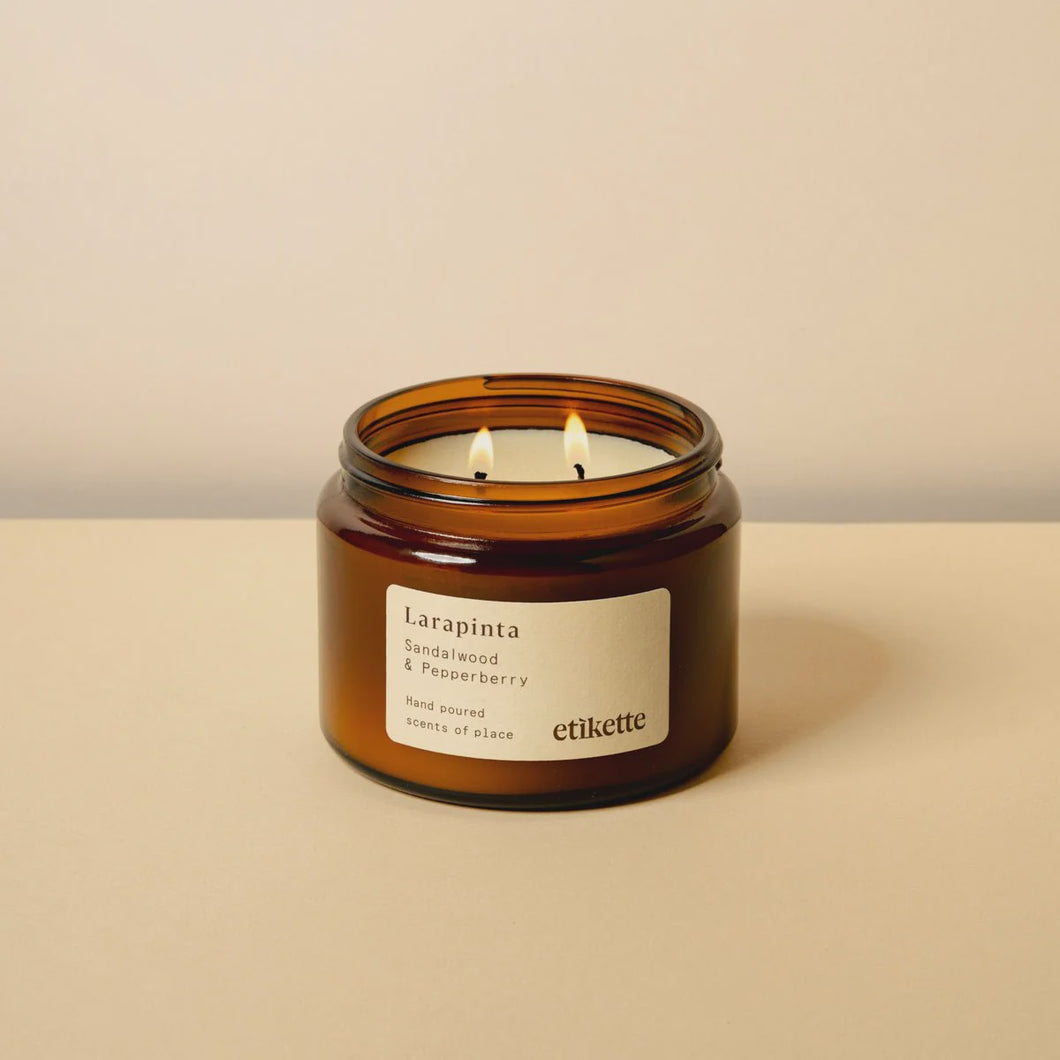 Larapinta in Sandalwood & Pepperberry - Soy Candle 500ml