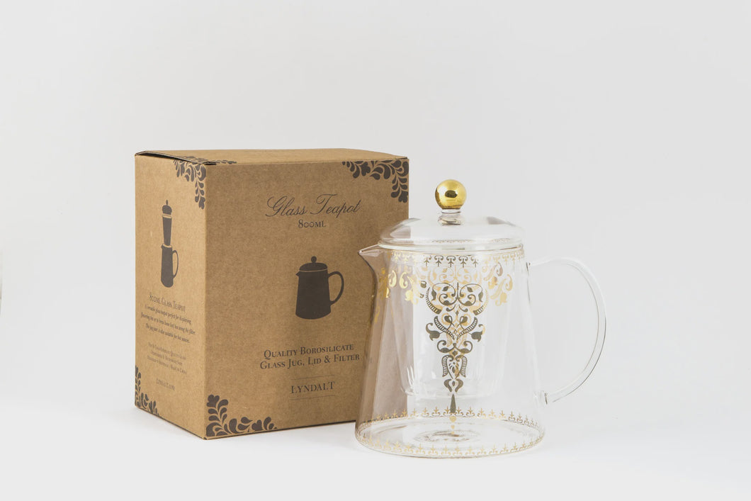 Lyndal. T Glass Teapot In Moroccan Theme - 800ml