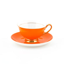 Load image into Gallery viewer, Lyndal. T Orange Teacup &amp; Saucer
