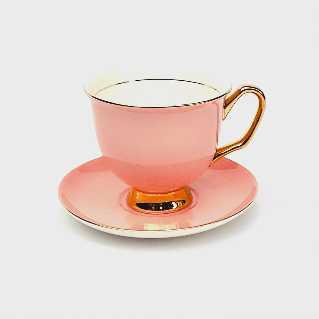 Lyndal. T Pale Pink Teacup & Saucer XL