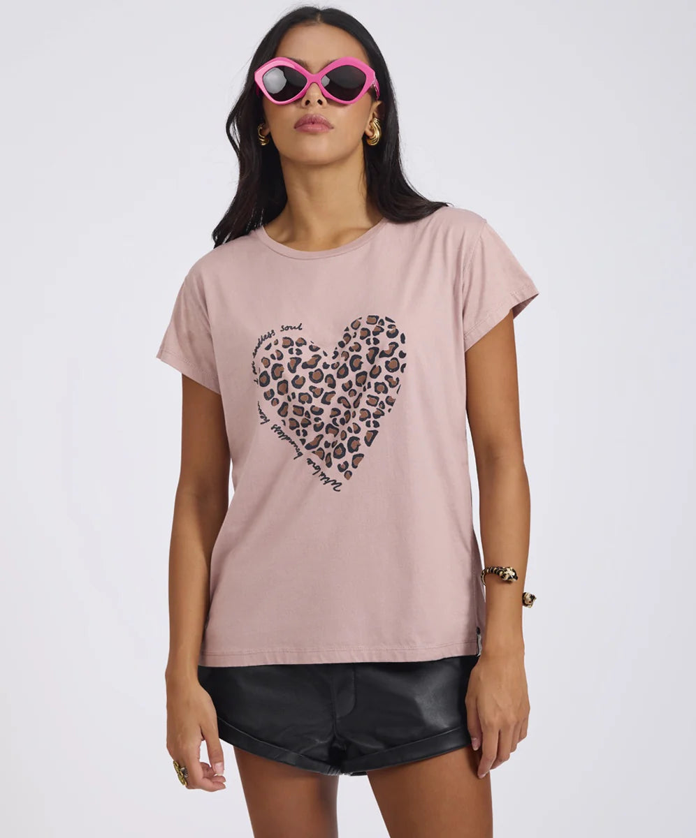 Animal Heart Tee - Tea Rose