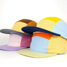 Load image into Gallery viewer, Cord Cap Kaleido 5 Panel - Harbour (Yellow top)
