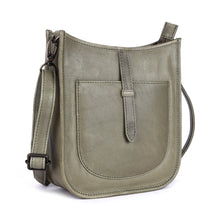 Load image into Gallery viewer, Aloe Sling Crossbody Leather Bag -Olive
