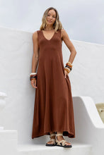 Load image into Gallery viewer, Cotton Knit Maxi Dress - Chocolate
