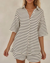 Load image into Gallery viewer, Striped Short Set - Black &amp; White
