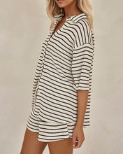 Load image into Gallery viewer, Striped Short Set - Black &amp; White
