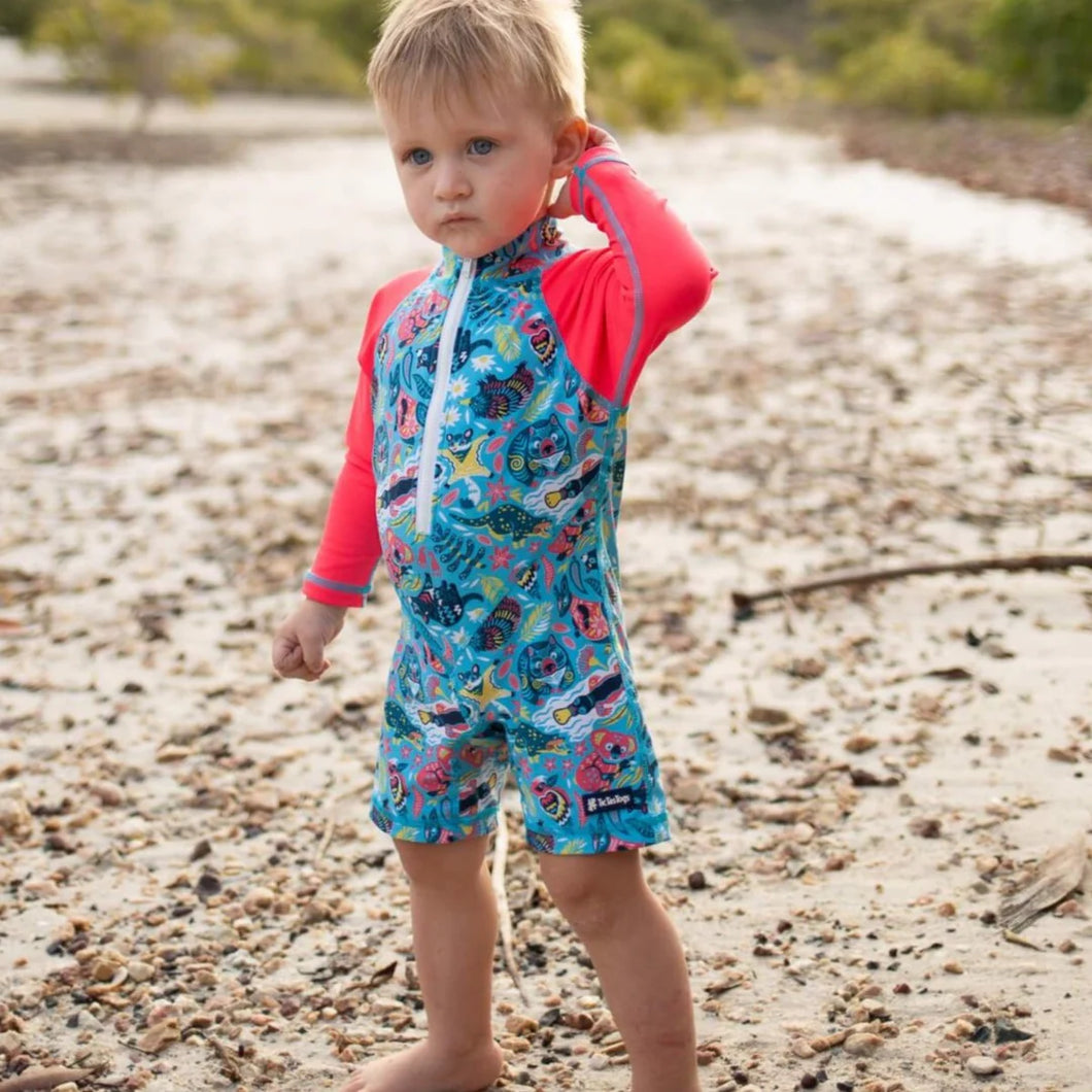 Bush Wonderland   All in one Snap Sunsuit