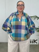 Load image into Gallery viewer, Blue &amp; Green Check Long Sleeve Shirt - OSFA
