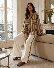 Load image into Gallery viewer, The Stripe Blouse - Toffee

