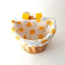 Load image into Gallery viewer, Beep Kids Wicker Bike &amp; Scooter Basket with Cute Sunshine Liner

