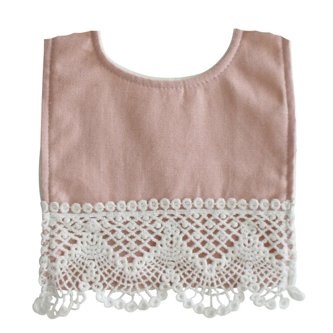 Erin Pink Linen Bib