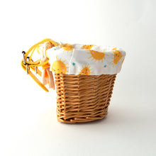 Load image into Gallery viewer, Beep Kids Wicker Bike &amp; Scooter Basket with Cute Sunshine Liner
