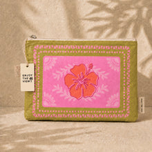 Load image into Gallery viewer, Hibiscus Large Zip Waterproof Pouch
