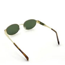 Load image into Gallery viewer, Round Metal Oval Sunglasses - Gold/Green
