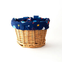 Load image into Gallery viewer, Beep Kids Wicker Bike &amp; Scooter Basket with  Fun Rocket Liner
