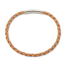 Load image into Gallery viewer, Palas Plaited Leather Bracelet Nat 20.5cm

