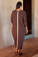 Load image into Gallery viewer, Stripe Back Ovoid Dress Chocolate/Cream Stripe
