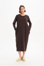 Load image into Gallery viewer, Stripe Back Ovoid Dress Chocolate/Cream Stripe
