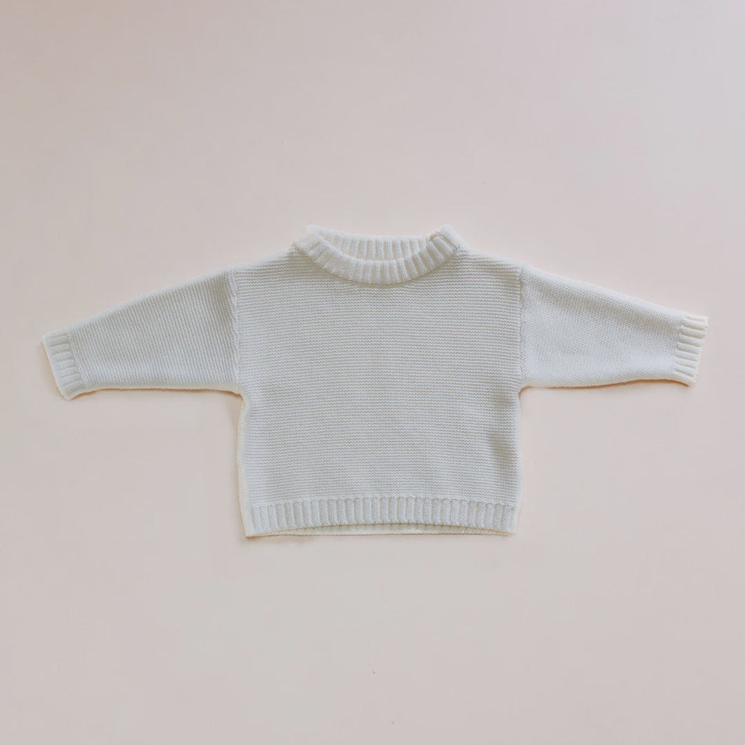 Knit Sweater - Organic Cotton -Snow